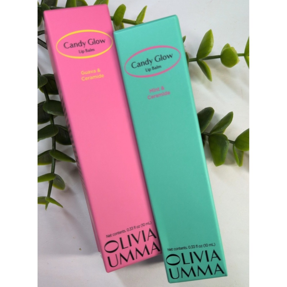 NIB CANDY GLOW LOT 2!💋Olivia Umma Korean Skincare Lip Balm Mint Guava Ceramides